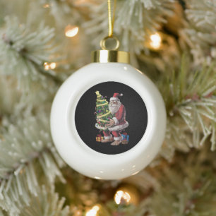 Bigfoot-Weihnachtsbaumlichter Xmas Sasquatch-Fan Keramik Kugel-Ornament