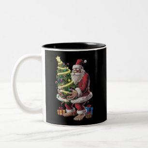 Bigfoot-Weihnachtsbaumlichter Xmas Sasquatch-Fan Zweifarbige Tasse