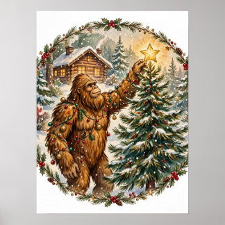 Bigfoot-Weihnachtsbaumplakat Poster