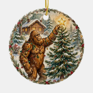Bigfoot-Weihnachtsbaumschmuck Keramik Ornament