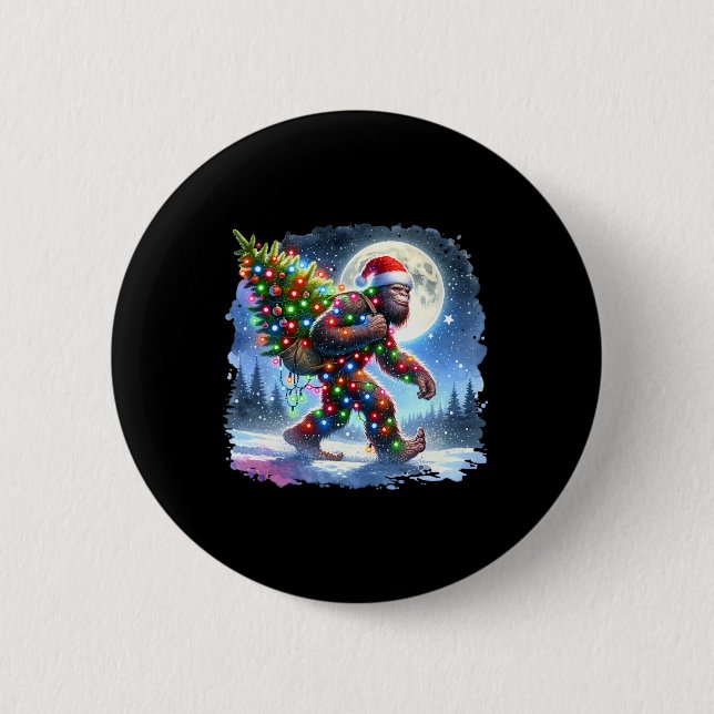Bigfoot-Weihnachtsferien Sasquatch Xmas  Button (Vorderseite)