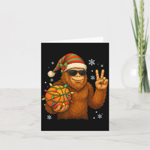 Bigfoot Weihnachtsmann Basketball Weihnachten Karte
