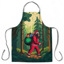 Bigfoot Weihnachtsmann Geschenksack Wald Holz