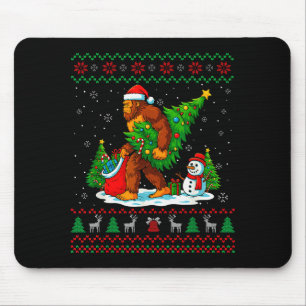 Bigfoot Weihnachtsmann hässlicher Weihnachtsbaum l Mousepad