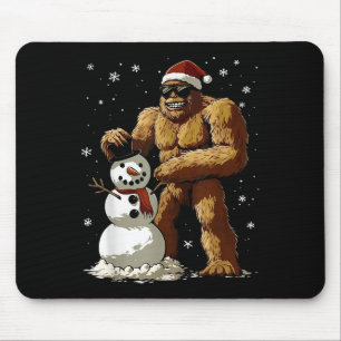 Bigfoot Weihnachtsmann Schneemann Kinder Jungen Mä Mousepad