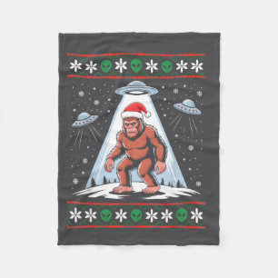 Bigfoot Weihnachtsmann Ufo Alien Lustiger Hässlich Fleecedecke