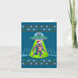 Bigfoot Weihnachtsmann Ufo Sasquatch Lustiger Häss Karte