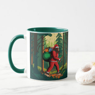 Bigfoot Weihnachtsmann Wald Geschenke ausliefern L Tasse