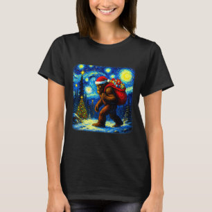 Bigfoot Weihnachtsmann Weihnachten Sternennacht Sa T-Shirt