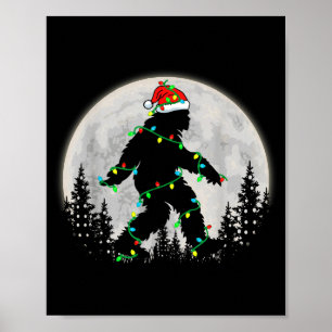 Bigfoot Weihnachtsmann Weihnachtsbaum Lichter Lust Poster
