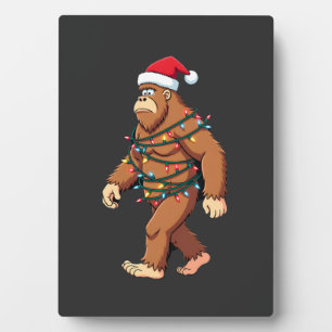 Bigfoot Weihnachtsmann Weihnachtsbaum Lichter Xmas Fotoplatte