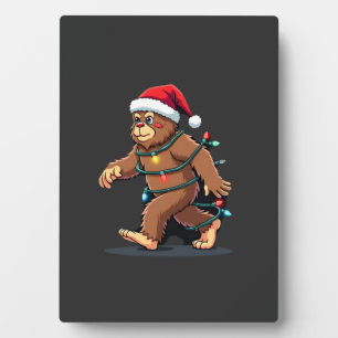 Bigfoot Weihnachtsmann Weihnachtsbaum Lichter Xmas Fotoplatte