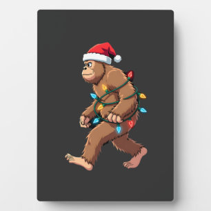 Bigfoot Weihnachtsmann Weihnachtsbaum Lichter Xmas Fotoplatte