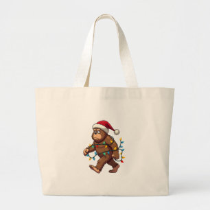 Bigfoot Weihnachtsmann Weihnachtsbaum Lichter Xmas Jumbo Stoffbeutel