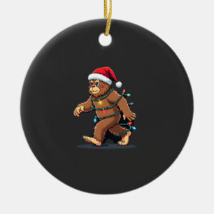 Bigfoot Weihnachtsmann Weihnachtsbaum Lichter Xmas Keramik Ornament