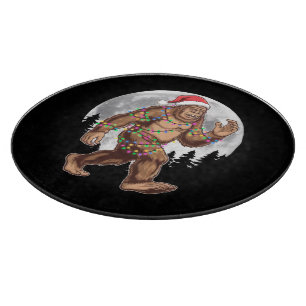 Bigfoot Weihnachtsmann Weihnachtsbaum Lichter Xmas Schneidebrett