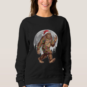 Bigfoot Weihnachtsmann Weihnachtsbaum Lichter Xmas Sweatshirt