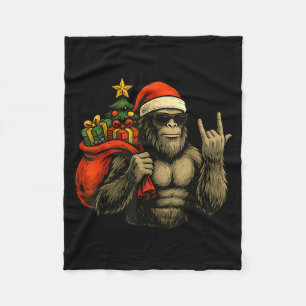 Bigfoot Weihnachtsmann Weihnachtsbaum Rock On Lust Fleecedecke