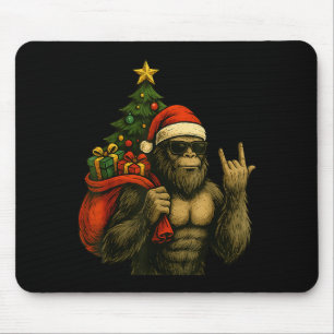 Bigfoot Weihnachtsmann Weihnachtsbaum Rock On Lust Mousepad