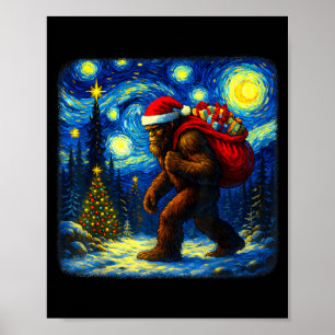 Bigfoot Weihnachtsmann Weihnachtssternennacht Sasq Poster
