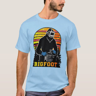 Bigfoot Welding Retro Vintage Mythische Forest Des T-Shirt