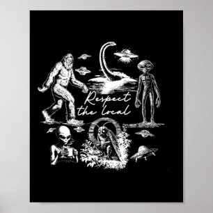Bigfoot Wendigo Kryptoid UFO-Jagd Außerirdischer R Poster