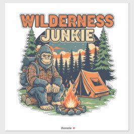 Bigfoot Wildness Junkie Retro-Design Aufkleber