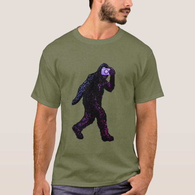 Bigfoot with Camera - Funny Fotografy Selfie T-S T-Shirt (Vorderseite)