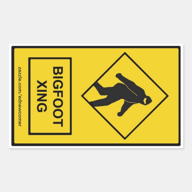 Bigfoot Xing (Gelb) Aufkleber (Vorderseite)