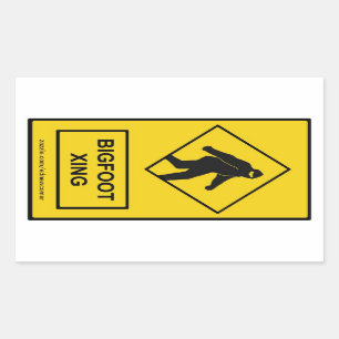 Bigfoot Xing (Gelb) Aufkleber