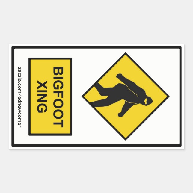 Bigfoot Xing (weiß) Aufkleber (Vorderseite)
