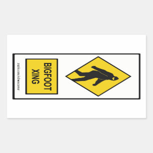 Bigfoot Xing (weiß) Aufkleber