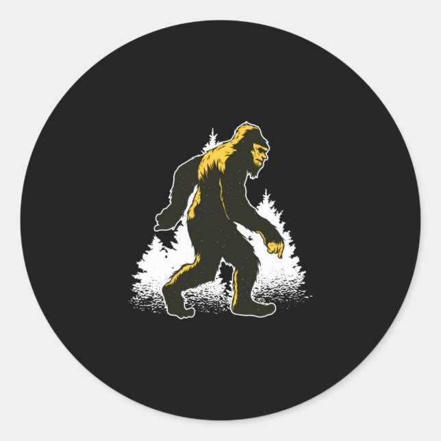 Bigfoot Yeti Runder Aufkleber (Vorderseite)