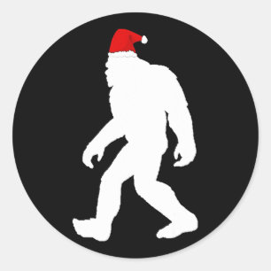 bigfoot yeti sasquatch hässliche Weihnachtspulli Runder Aufkleber