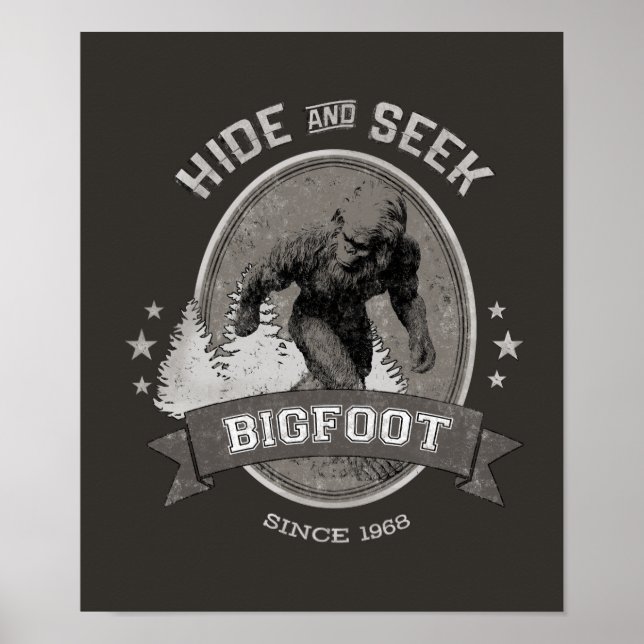 Bigfoot Yeti. Sasquatch. Retro, Vintag. Poster (Vorne)