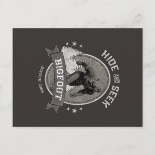 Bigfoot Yeti. Sasquatch. Retro, Vintage. Postkarte