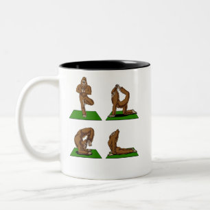 Bigfoot Zen Yoga Posen Funny Fantasy Zweifarbige Tasse