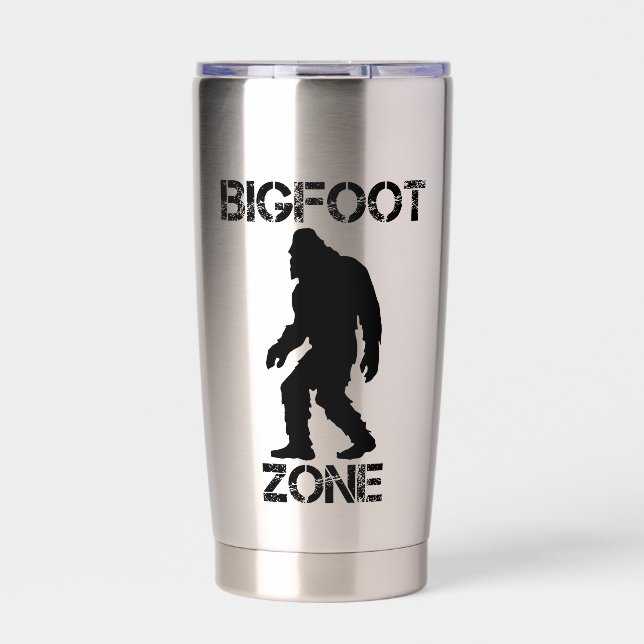 Bigfoot-Zone Lustiger Bigfoot Thermobecher (Vorderseite)