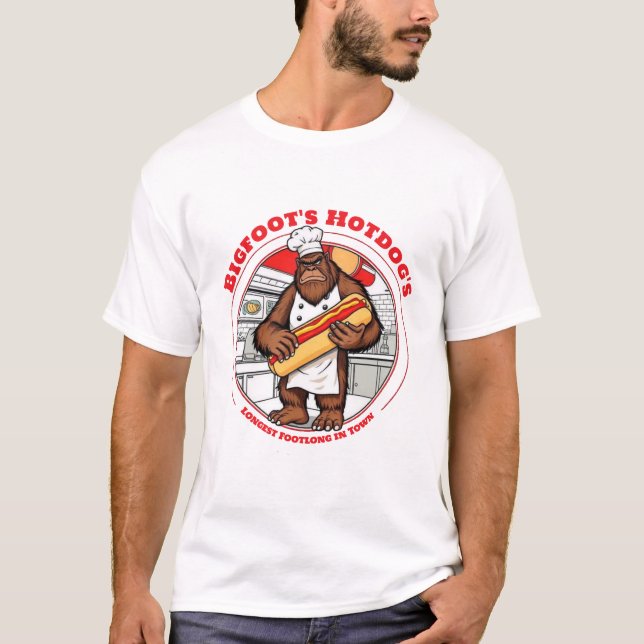Bigfoot's Hotdog's Longest Footlong In town T-Shirt (Vorderseite)