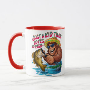 Bigfoots Nur ein Kind, das Lieben zum Fischen hat Tasse