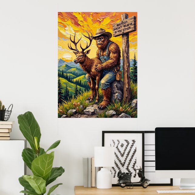 Bigfoot's Valley Serenade: Eine sanfte Touch Poster (Heimbüro)