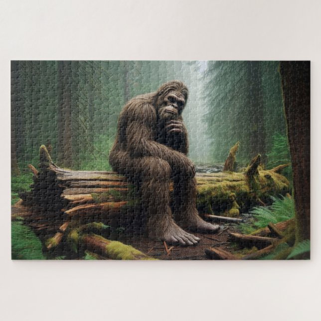 Bigfoot's Woodland Throne, Bigfoot Deep in Thought Puzzle (Horizontal)
