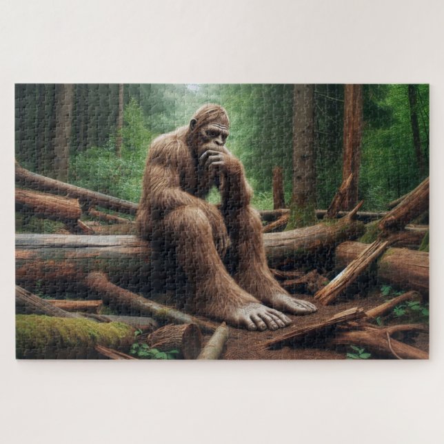 Bigfoot's Woodland Throne, Bigfoot Deep in Thought Puzzle (Horizontal)
