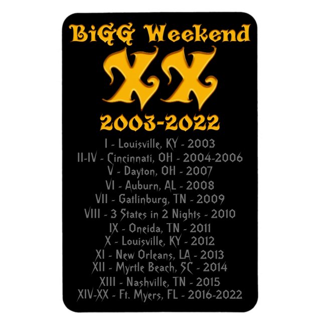 BiGG Weekend XX History Magnet (Vertikal)
