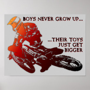 Bigger Toys Dirt Bike Motocross Plakatzeichen Poster