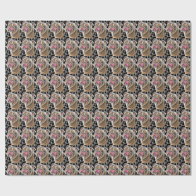Biggie das Bulldog Animal Gram Wrapping Paper Geschenkpapier (Flach)