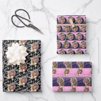 Biggie das Bulldog-Giftwrap-Set von 3 Geschenkpapier Set