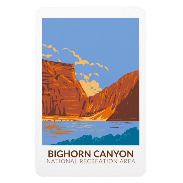 Bighorn Canyon National Recreation Area Vintag Magnet (Vertikal)