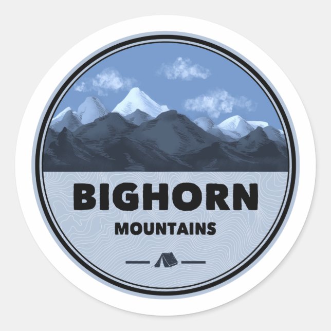 Bighorn Mountains Wyoming Montana Camping Runder Aufkleber (Vorderseite)