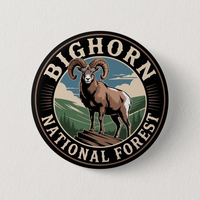 Bighorn National Forest Bighorn Sheep Button (Vorderseite)